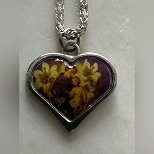 Silver Necklace with Yellow Heart Pendant